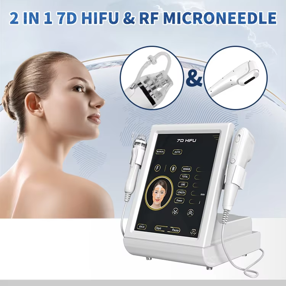 2 in 1 7D HIFO RF Machine 7D HlFU Smas Anti Wrinkle Face Lifting Machine / Microneedling Fractional RF Machine with 2 Handles1. Working theory Fractional RF needle system through the special design of many fractional needle point array, the high speed dig