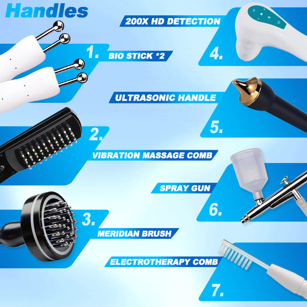 Portable 7 in 1 Scrub Massager Brush and Scalp for Hair Growth Skin Analyzer and Camera Treatment Beauty Machine