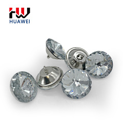 Factory Clear and Other Custom Color Satellite Crystal Upholstery Button Satellite Pattern Rhinestone Button With Iron Loop for Furniture