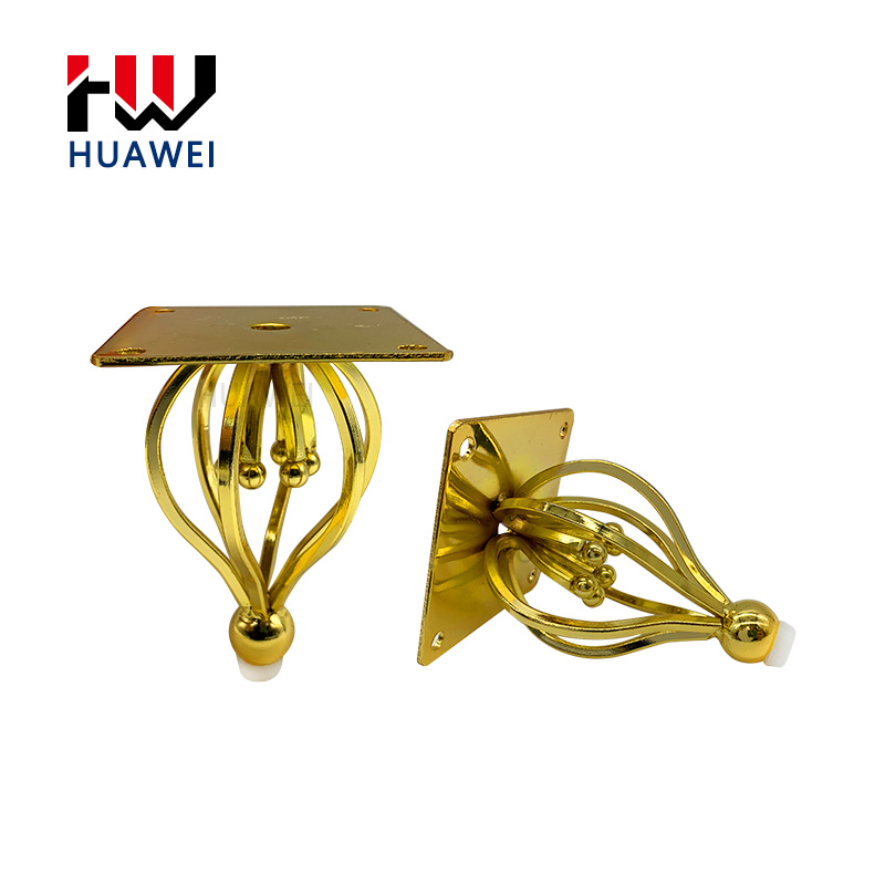 Round Cone Shape Furniture Couch Legs Coffee Table Cabinet Foot Sofa Metal Iron Gold Spiral Flower Pattern Leg Bed Chair Feet