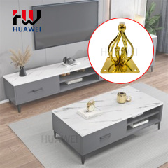 Round Cone Shape Furniture Couch Legs Coffee Table Cabinet Foot Sofa Metal Iron Gold Spiral Flower Pattern Leg Bed Chair Feet