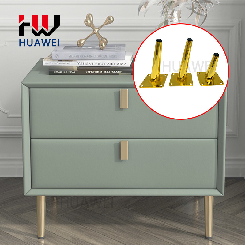 Metal Gold Silver Chrome Iron Oblique Cone Legs Coffee Table Feet Chair Foot Bed Cabinet Feet Sofa Leg for Furniture Couch