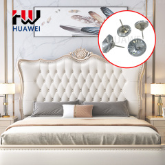 Factory Clear and Other Custom Color Satellite Crystal Upholstery Button Satellite Pattern Rhinestone Button With Iron Loop for Furniture