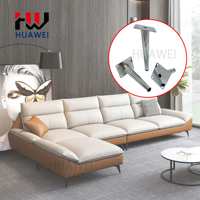 Black Gold Silver Iron Oblique Cone Legs Coffee Table Feet Chair Foot Bed Base Dining Cabinet Feet Sofa Leg for Furniture Couch