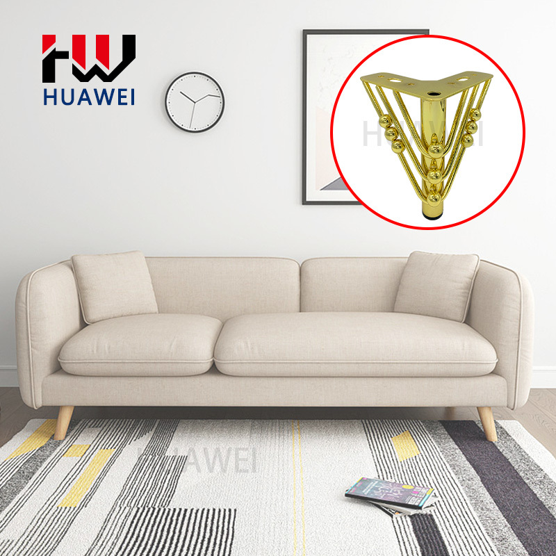 Wholesale Light Luxury Heavy Industry Metal Iron Triangle Legs Chair Foot Cabinet Feet Sofa Leg for Home Use Furniture Parts
