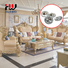 Gemstone Crystal Sofa Buttons Glass Button Wholesale Decorative Round Bauhinia Pattern Glass Sofas Upholstery Buckle for Furniture