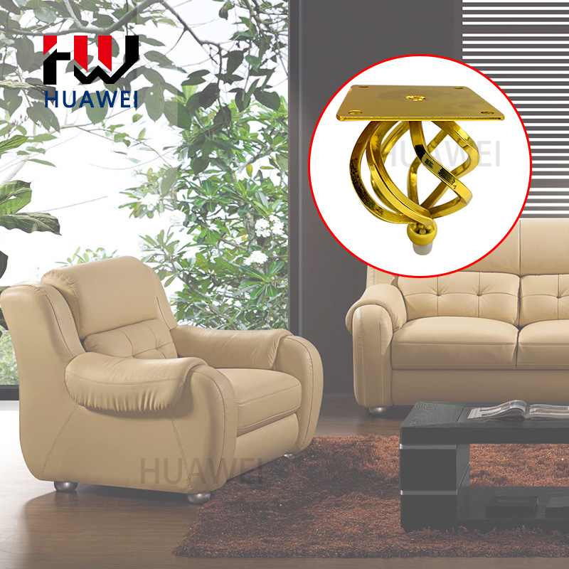 Round Shape Furniture Couch Legs Coffee Table Cabinet Foot Sofa Metal Gold Spiral Flower Pattern Leg Chair Feet for Living Room