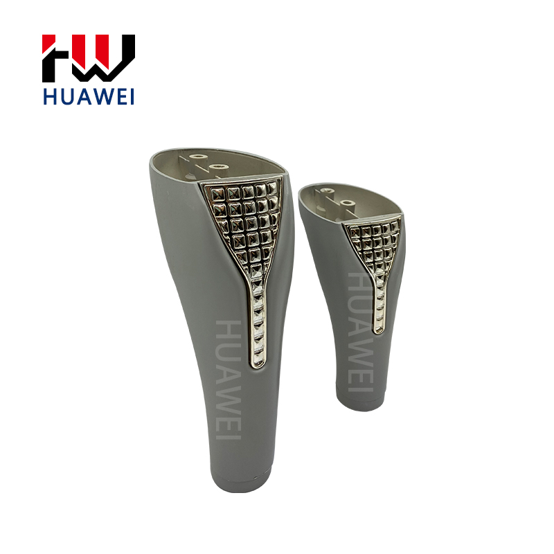 Chinese Manufacture Oblique Cone Shape Grey Plastic Furniture Leg Sofa Feet Furniture Accessories Leg