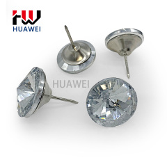 Factory Clear and Other Custom Color Satellite Crystal Upholstery Button Satellite Pattern Rhinestone Button With Iron Loop for Furniture