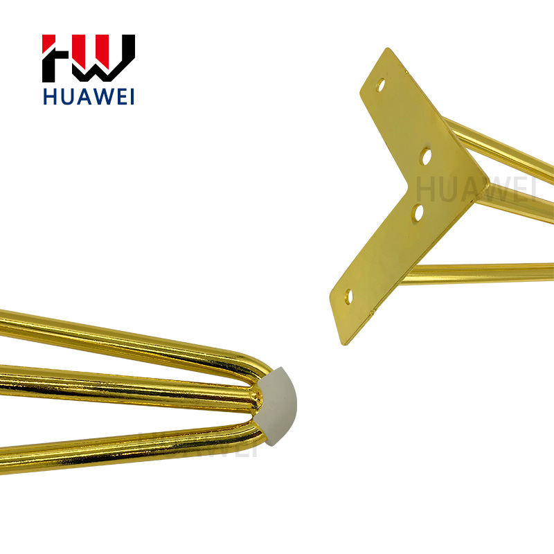 Modern New Style Golden Furniture Table Cabinet Foot Sofa Metal Gold Leg Triangle Feet for Best Selling Decorative Chair Legs