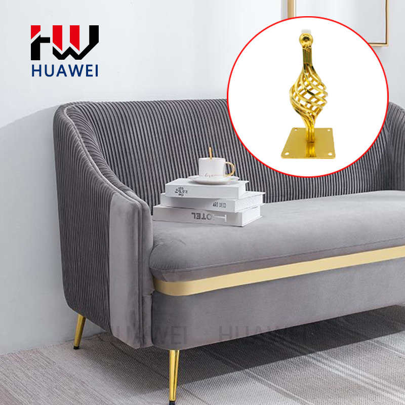 Cone Shape Furniture Sofa Legs Metal Couch Leg Coffee Table Cabinet Foot Gold Spiral Flower Pattern Bed Chair Feet Living Room