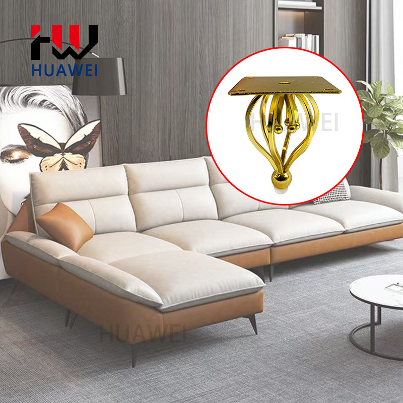 Round Cone Shape Furniture Couch Legs Coffee Table Cabinet Foot Sofa Metal Iron Gold Spiral Flower Pattern Leg Bed Chair Feet