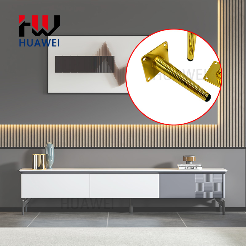 Metal Gold Silver Chrome Iron Oblique Cone Legs Coffee Table Feet Chair Foot Bed Cabinet Feet Sofa Leg for Furniture Couch