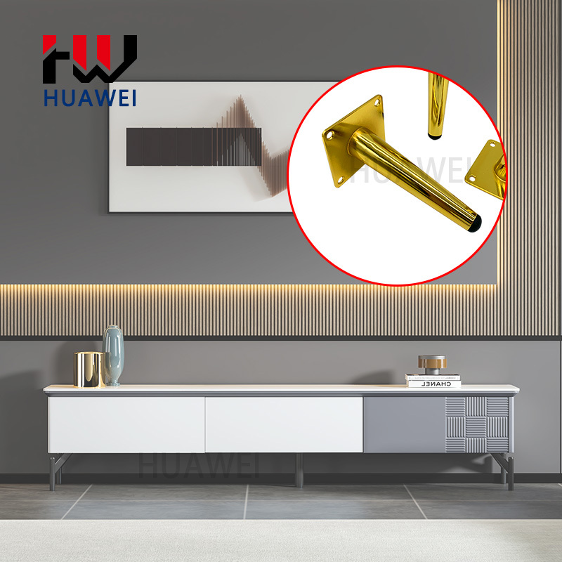 Metal Gold Silver Chrome Iron Oblique Cone Legs Coffee Table Feet Chair Foot Bed Cabinet Feet Sofa Leg for Furniture Couch