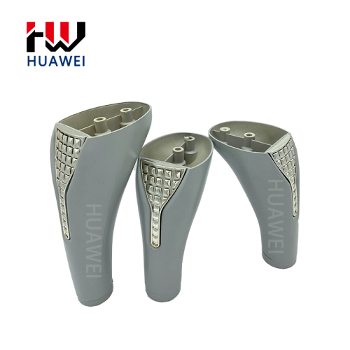 Chinese Manufacture Oblique Cone Shape Grey Plastic Furniture Leg Sofa Feet Furniture Accessories Leg