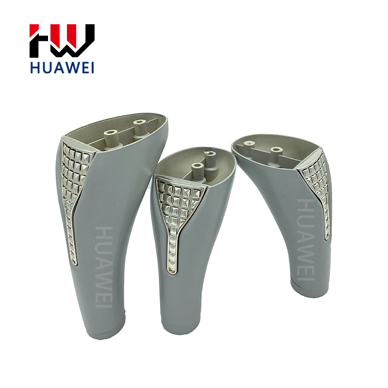 Chinese Manufacture Oblique Cone Shape Grey Plastic Furniture Leg Sofa Feet Furniture Accessories Leg