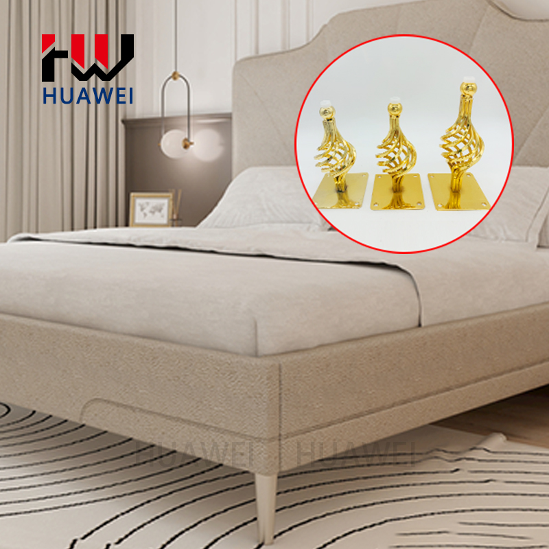 Cone Shape Furniture Sofa Legs Metal Couch Leg Coffee Table Cabinet Foot Gold Spiral Flower Pattern Bed Chair Feet Living Room