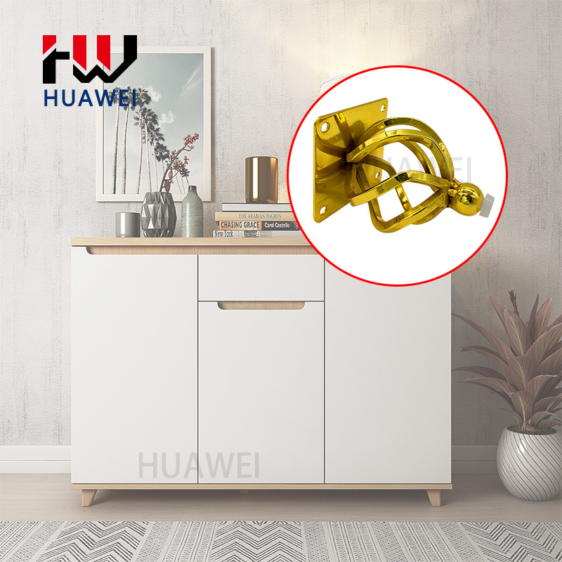 Round Shape Furniture Couch Legs Coffee Table Cabinet Foot Sofa Metal Gold Spiral Flower Pattern Leg Chair Feet for Living Room