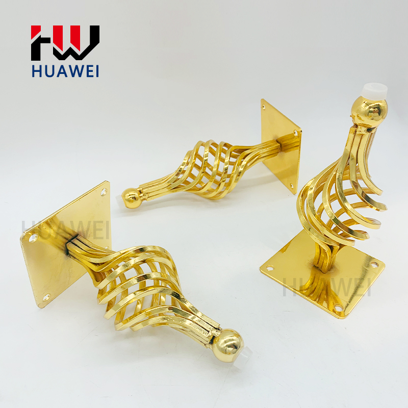 Cone Shape Furniture Sofa Legs Metal Couch Leg Coffee Table Cabinet Foot Gold Spiral Flower Pattern Bed Chair Feet Living Room