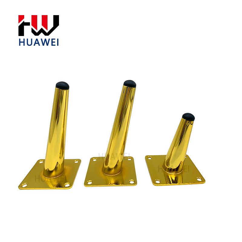 Metal Gold Silver Chrome Iron Oblique Cone Legs Coffee Table Feet Chair Foot Bed Cabinet Feet Sofa Leg for Furniture Couch