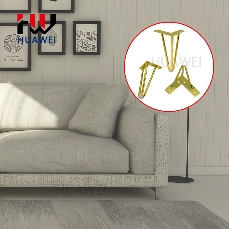 Modern New Style Golden Furniture Table Cabinet Foot Sofa Metal Gold Leg Triangle Feet for Best Selling Decorative Chair Legs