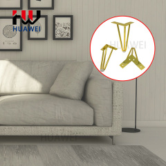 Modern New Style Golden Furniture Table Cabinet Foot Sofa Metal Gold Leg Triangle Feet for Best Selling Decorative Chair Legs
