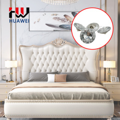 Gemstone Crystal Sofa Buttons Glass Button Wholesale Decorative Round Bauhinia Pattern Glass Sofas Upholstery Buckle for Furniture