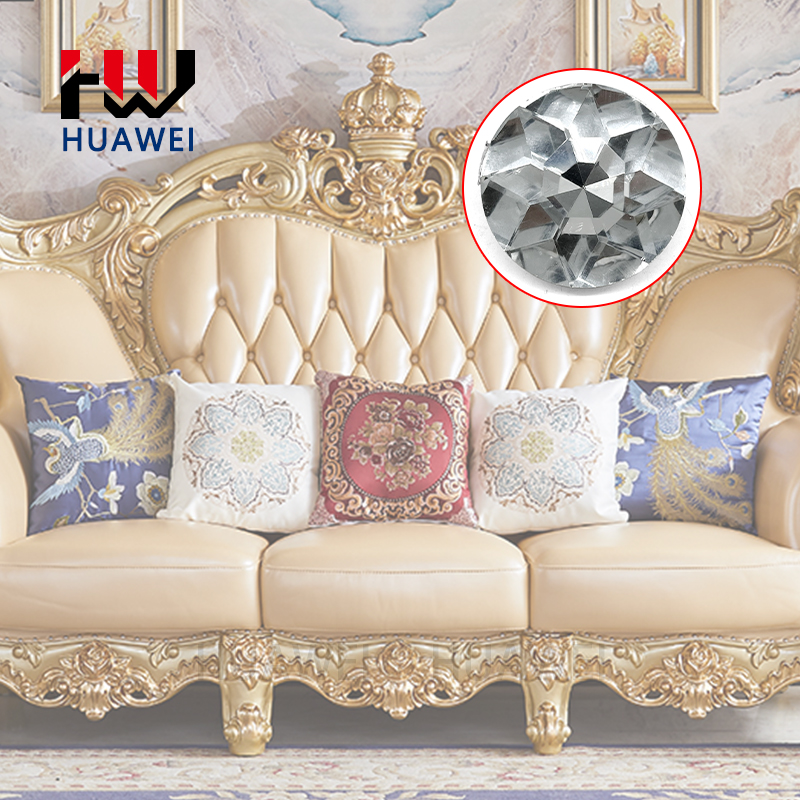 HUAWEI Bauhinia Clear Gem Custom Color Crystal Upholstery Button Gemstone Pattern Rhinestone Button With Iron Loop for Furniture