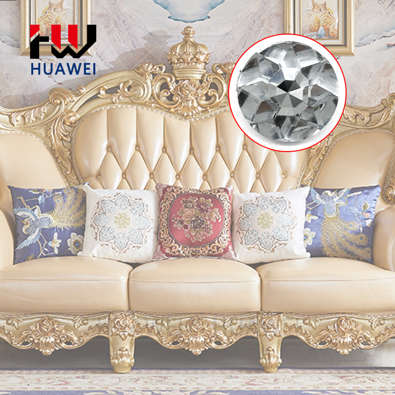 HUAWEI Bauhinia Clear Gem Custom Color Crystal Upholstery Button Gemstone Pattern Rhinestone Button With Iron Loop for Furniture