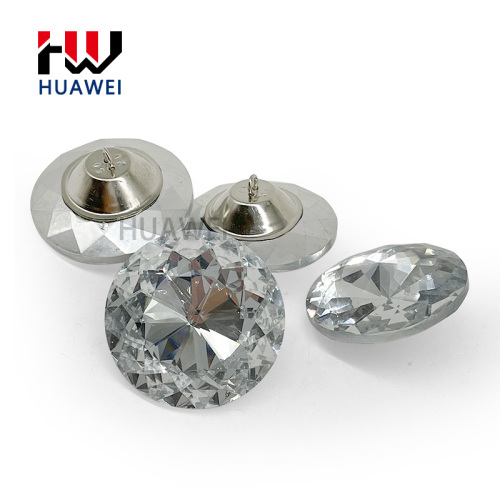 Gemstone Crystal Sofa Buttons Glass Button Wholesale Decorative Round Bauhinia Pattern Glass Sofas Upholstery Buckle for Furniture