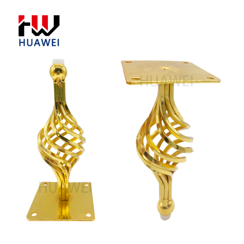 Cone Shape Furniture Sofa Legs Metal Couch Leg Coffee Table Cabinet Foot Gold Spiral Flower Pattern Bed Chair Feet Living Room