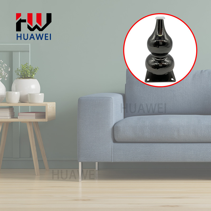 Plated Polished Gourd Shape Furniture Hardware Metal Sofa Foot Cabinet Base Foot Bed Legs Couch Leg for Living Room