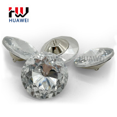Gemstone Crystal Sofa Buttons Glass Button Wholesale Decorative Round Bauhinia Pattern Glass Sofas Upholstery Buckle for Furniture