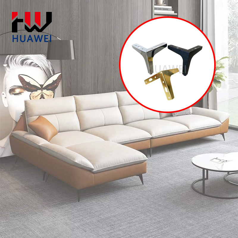 10mm Furniture Hardware Accessories Metal Plating Polishing Sofa Legs Bed Foot Chair Feet Coffee Table Leg for Bedroom