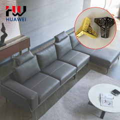 HUAWEI Plated Polished Y Shape Furniture Hardware Metal Sofa Foot Cabinet Base Foot Bed Legs Couch Leg with Rose Flower Pattern