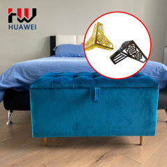 HUAWEI Plated Polished Y Shape Furniture Hardware Metal Sofa Foot Cabinet Base Foot Bed Legs Couch Leg with Rose Flower Pattern