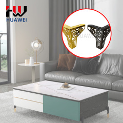 HUAWEI Plated Polished Y Shape Furniture Hardware Metal Sofa Foot Cabinet Base Foot Bed Legs Couch Leg with Rose Flower Pattern