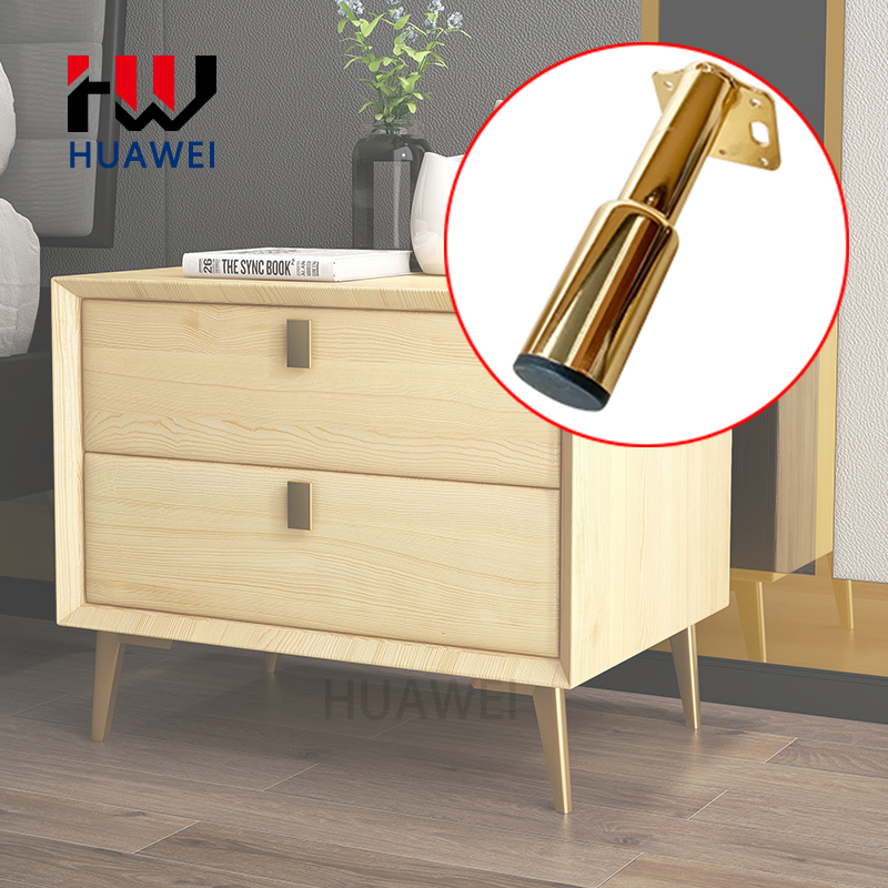 HUAWEI Hardware Manufacturer 15cm Furniture Leg Accessories Gold Black Metal Cabinet Leg For Sofa