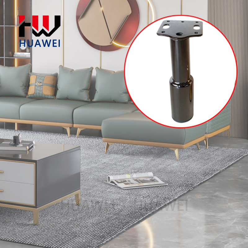 HUAWEI Hardware Manufacturer 15cm Furniture Leg Accessories Gold Black Metal Cabinet Leg For Sofa