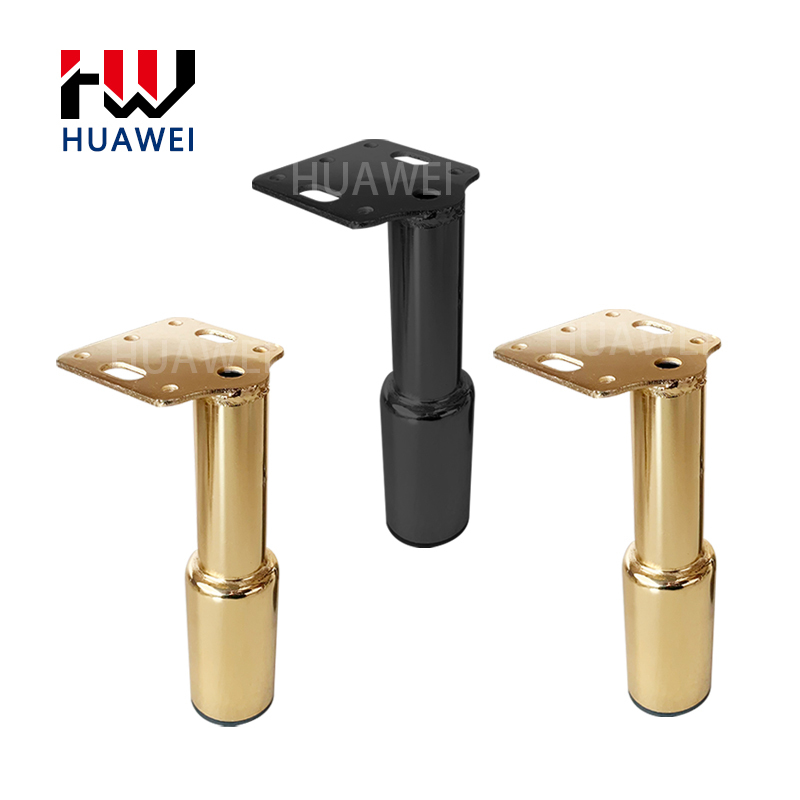 HUAWEI Hardware Manufacturer 15cm Furniture Leg Accessories Gold Black Metal Cabinet Leg For Sofa