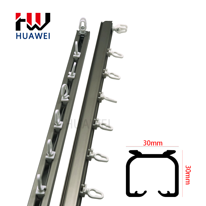 Huawei Modern Curtain Components On The Wall With Endcap In Turkey White Aluminum Concealed S Fold Curtain Track Rail