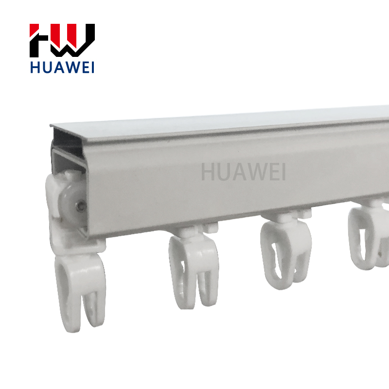 Huawei Hotel Rooms Wall Mounted Durable Ripple Curtain Rails Ceiling Aluminium Recessed Hidden Curtain Poles Tracks