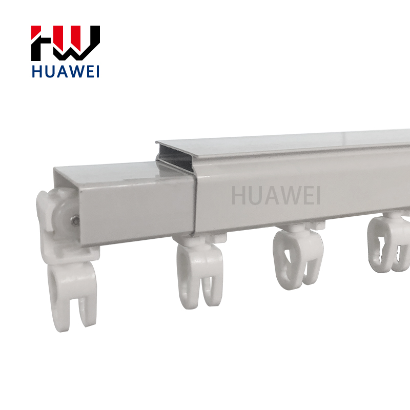 Huawei Hotel Rooms Wall Mounted Durable Ripple Curtain Rails Ceiling Aluminium Recessed Hidden Curtain Poles Tracks