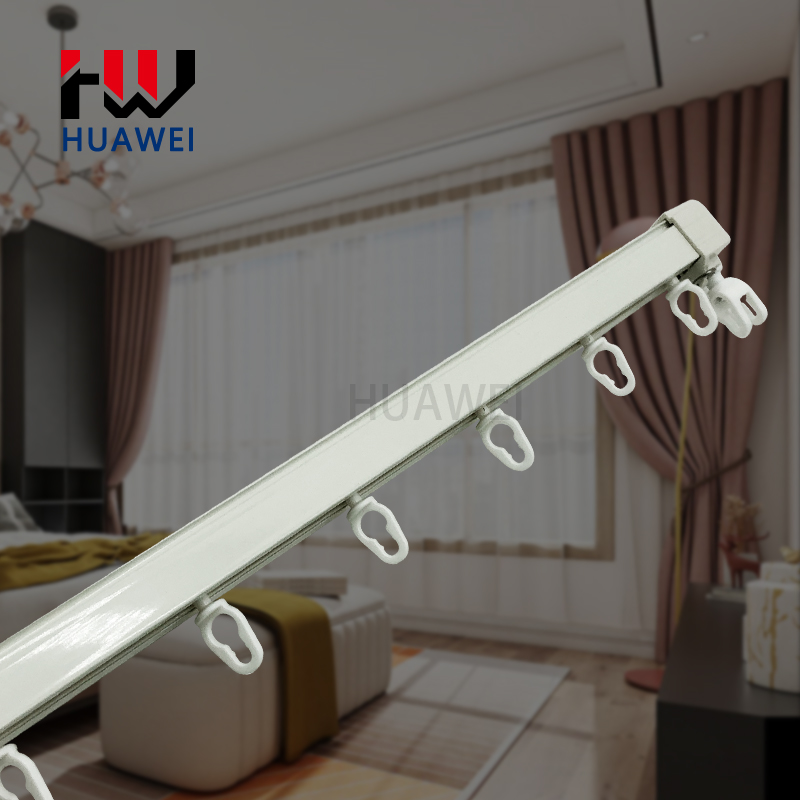 Huawei Curtain Tracks Manufacturer Aluminum Alloy S Wave Thick 2MM Silent Ceiling Balcony Poles Rail Curtain Track