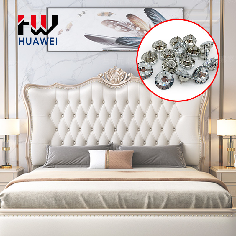 Sun Star Pattern Upholstery Decorative Perforation Furniture Sofa Button Acrylic Crystal Tack Buttons Diamond Buckle