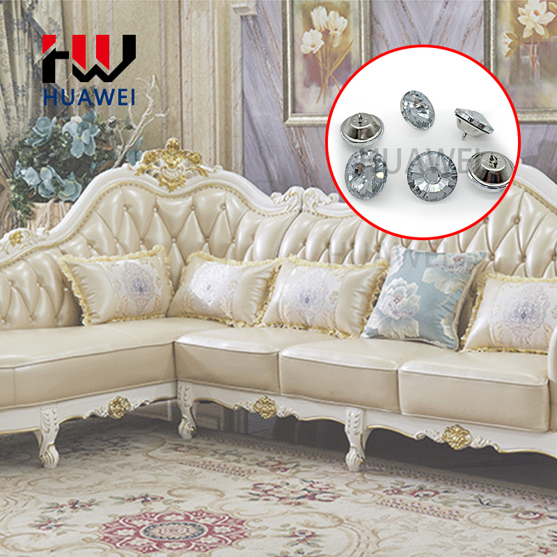 Sun Star Pattern Upholstery Decorative Perforation Furniture Sofa Button Acrylic Crystal Tack Buttons Diamond Buckle