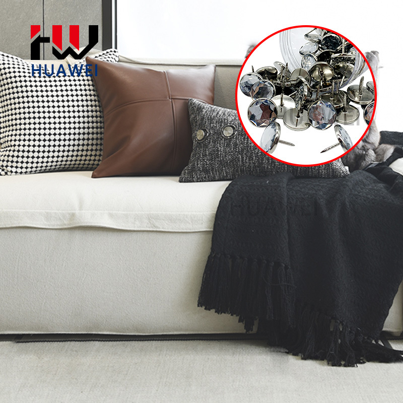 Chamfer with Needle Sofa Accessories Clear Custom Color Crystal Upholstery Button Rhinestone Button for Furniture