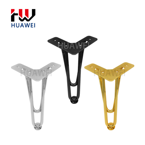 HUAWEI Hardware Furniture Accessories Sofa Leg Manufacturer Supply Fancy Y Shape Steel Cabinet Bed Legs For Sofa