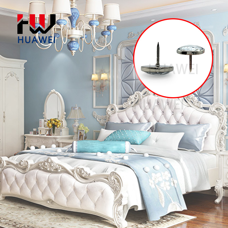 Chamfer with Needle Sofa Accessories Clear Custom Color Crystal Upholstery Button Rhinestone Button for Furniture