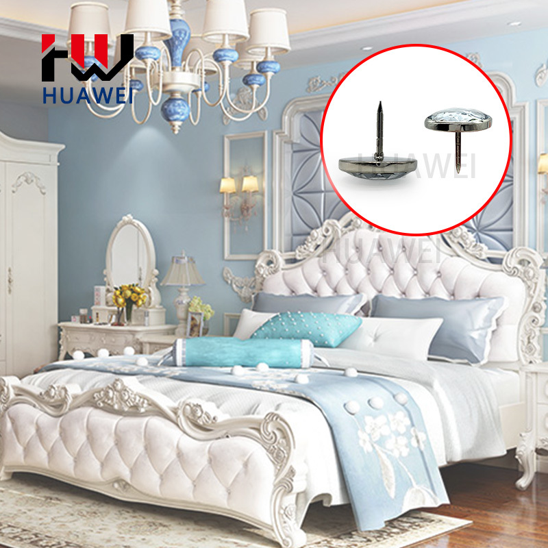 Chamfer with Needle Sofa Accessories Clear Custom Color Crystal Upholstery Button Rhinestone Button for Furniture